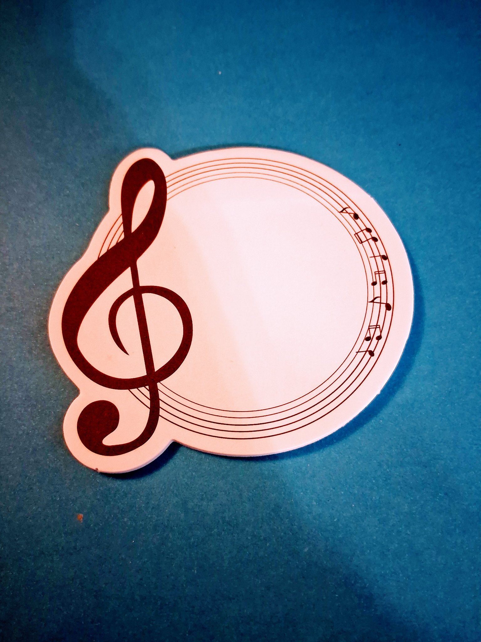 Die-Cut Music Notepad — 41F Treble Clef with Circular Staff